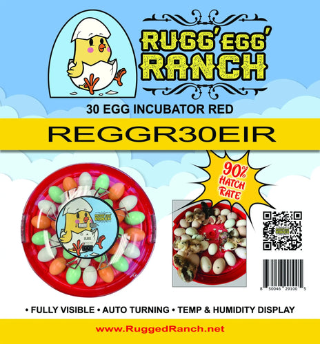 Rugged Ranch Rugg'EGG' Ranch 30 Egg Incubator RED (16 x 16 x 3.5)
