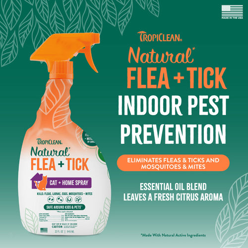 TropiClean Natural Flea + Tick Home + Cat Spray