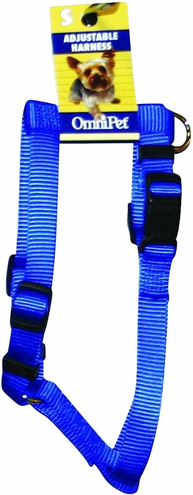 Leather Brothers OmniPet Kwik Klip Adjustable Nylon Pet Harness, Blue, Small