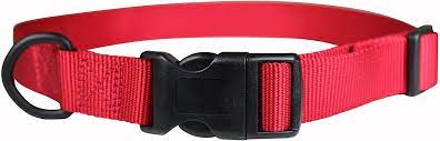 Leather Brothers 3/8in Kwik Klip Adjustable Nylon Collar 7-10in Red